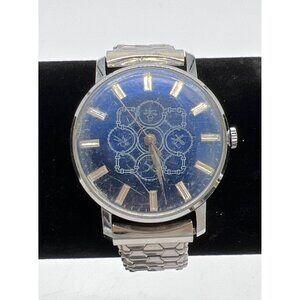 Vintage Mens Mechanical Wind-Up Watch With Steel Back & Base Metal Case - Unique